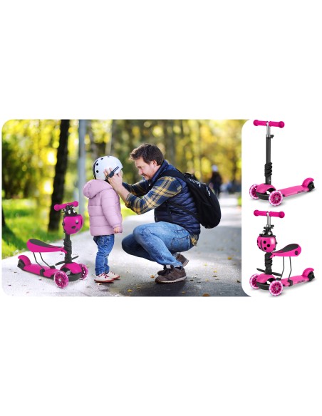 Ricokids Buggy triratis paspirtukas - rožinis Ricokids Buggy triratis paspirtukas - rožinis