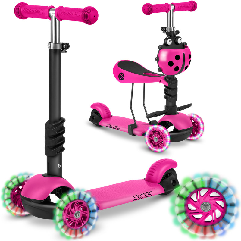 Ricokids Buggy triratis paspirtukas - rožinis