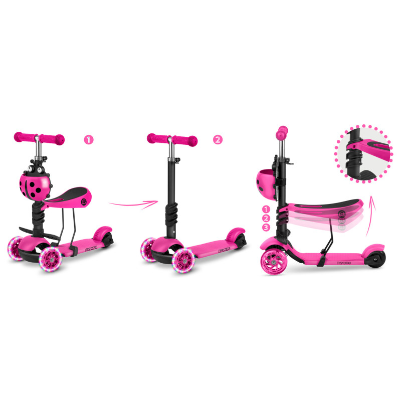 Ricokids Buggy triratis paspirtukas - rožinis