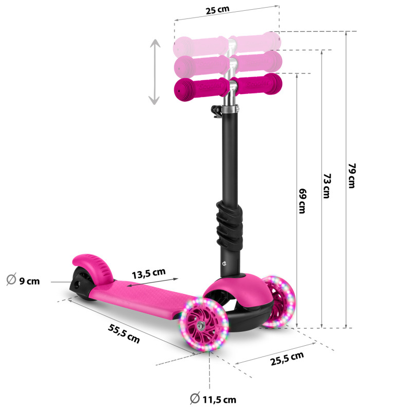Ricokids Buggy triratis paspirtukas - rožinis