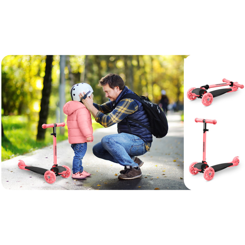Triratis paspirtukas Ricokids Loco - rožinis