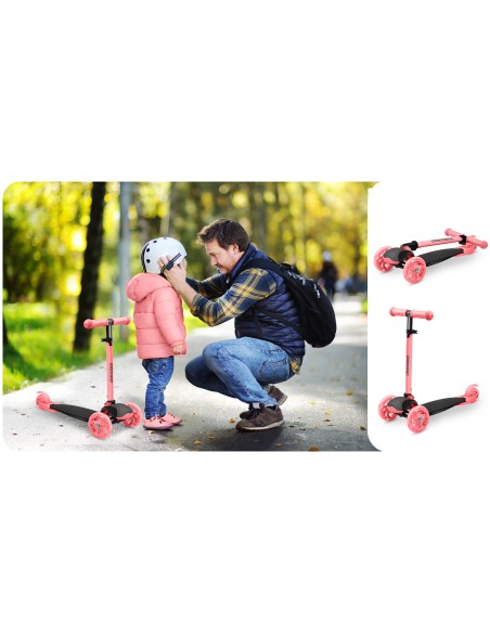 Triratis paspirtukas Ricokids Loco - rožinis Triratis paspirtukas Ricokids Loco - rožinis