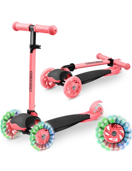 Triratis paspirtukas Ricokids Loco - rožinis Triratis paspirtukas Ricokids Loco - rožinis