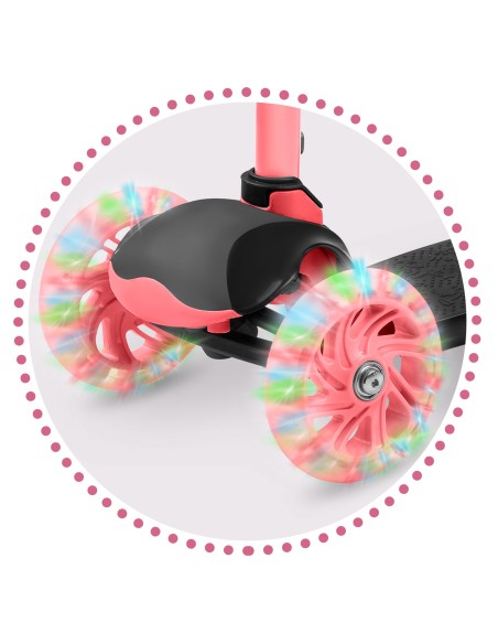 Triratis paspirtukas Ricokids Loco - rožinis Triratis paspirtukas Ricokids Loco - rožinis