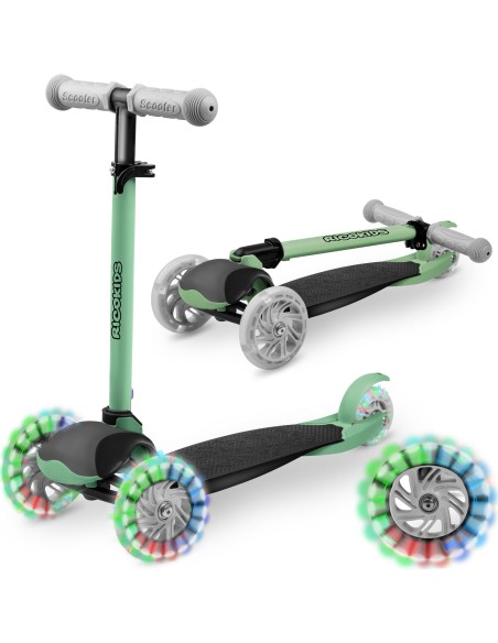 Triratis paspirtukas Ricokids Loco - žalias Triratis paspirtukas Ricokids Loco - žalias