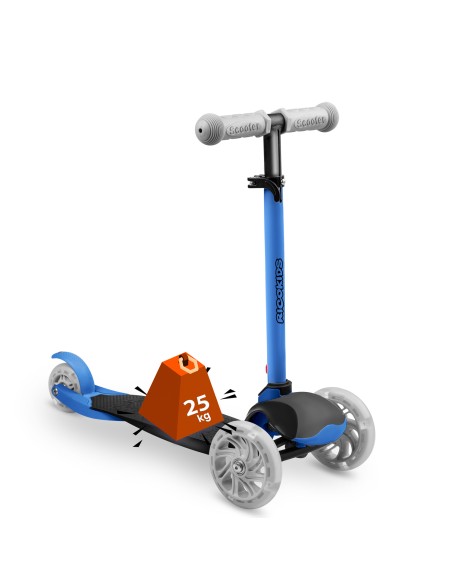 Triratis paspirtukas Ricokids Loco - mėlynas Triratis paspirtukas Ricokids Loco - mėlynas