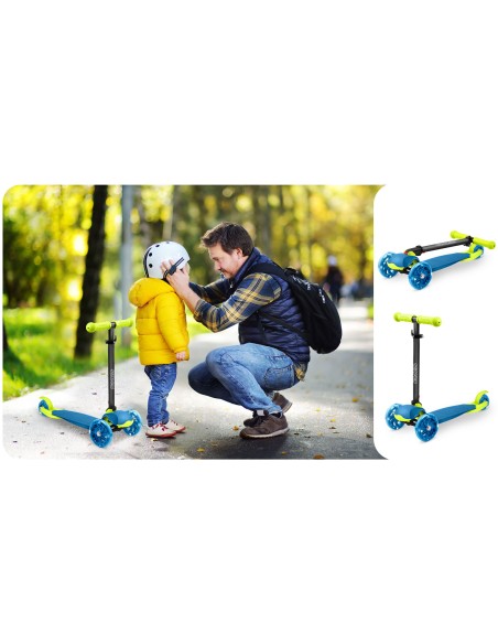 Triratis paspirtukas Ricokids Loco – mėlynos ir žalios spalvos Triratis paspirtukas Ricokids Loco – mėlynos ir žalios spalvos