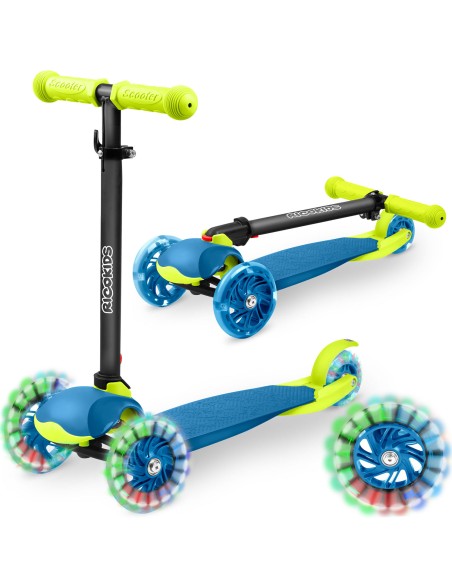 Triratis paspirtukas Ricokids Loco – mėlynos ir žalios spalvos Triratis paspirtukas Ricokids Loco – mėlynos ir žalios spalvos