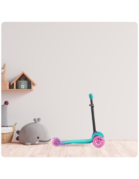 Triratis paspirtukas Ricokids Loco - turkio rožinė Triratis paspirtukas Ricokids Loco - turkio rožinė