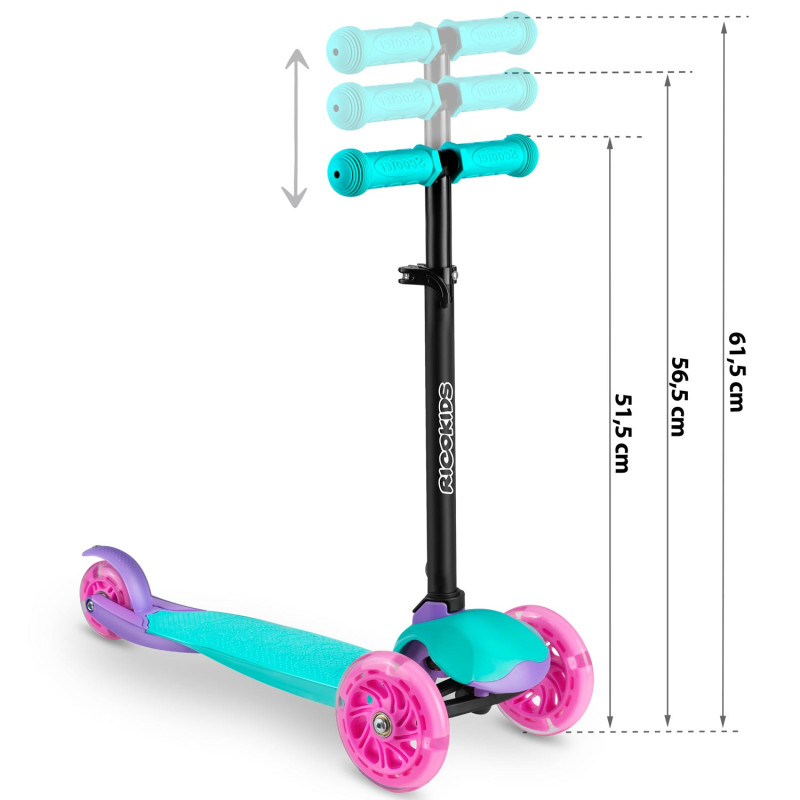 Triratis paspirtukas Ricokids Loco - turkio rožinė