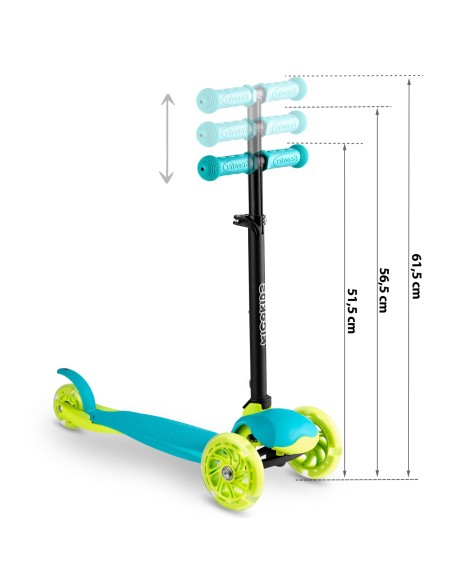 Triratis paspirtukas Ricokids Loco - turkis Triratis paspirtukas Ricokids Loco - turkis