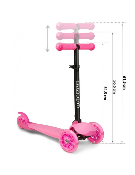 Triratis paspirtukas Ricokids Loco - rožinis Triratis paspirtukas Ricokids Loco - rožinis