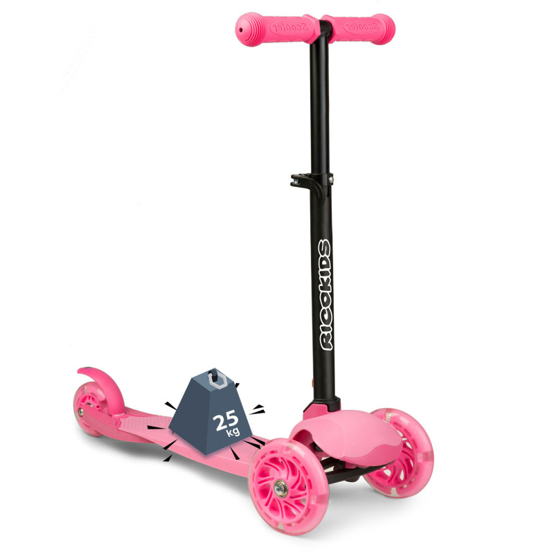 Triratis paspirtukas Ricokids Loco - rožinis