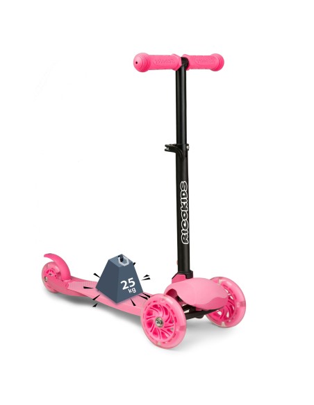 Triratis paspirtukas Ricokids Loco - rožinis Triratis paspirtukas Ricokids Loco - rožinis