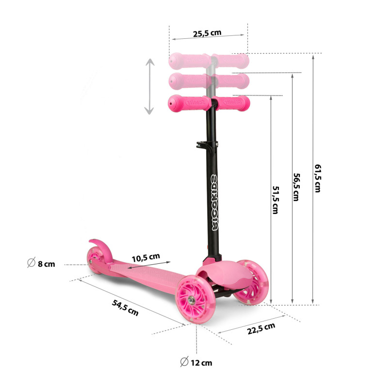 Triratis paspirtukas Ricokids Loco - rožinis