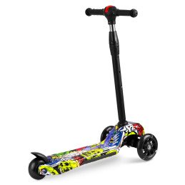 Triratis paspirtukas Ricokids Piko - juodas su spalvingais raštais