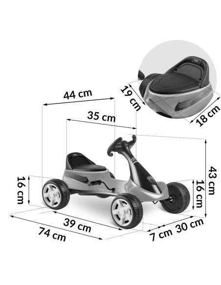 Vaikiškas pedalinis gokartas RK-595 raudonas