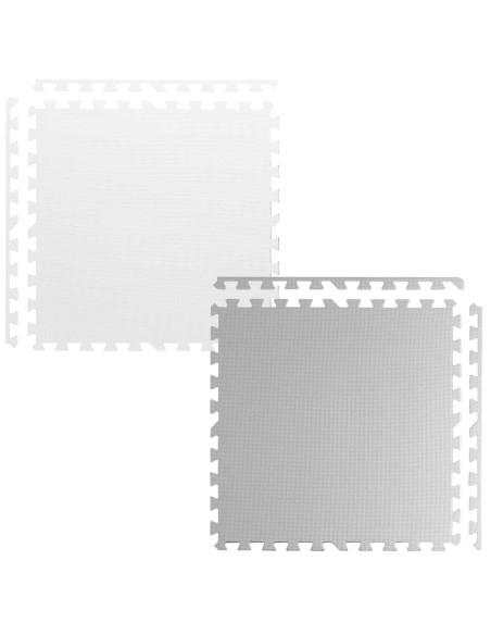 Putplasčio dėlionės kilimėlis baltas ir pilkas 60 x 60 cm 9 vnt. Putplasčio dėlionės kilimėlis baltas ir pilkas 60 x 60 cm 9 vnt.