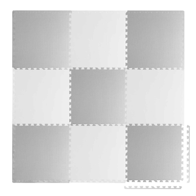 Putplasčio dėlionės kilimėlis baltas ir pilkas 60 x 60 cm 9 vnt. Putplasčio dėlionės kilimėlis baltas ir pilkas 60 x 60 cm 9 vnt.
