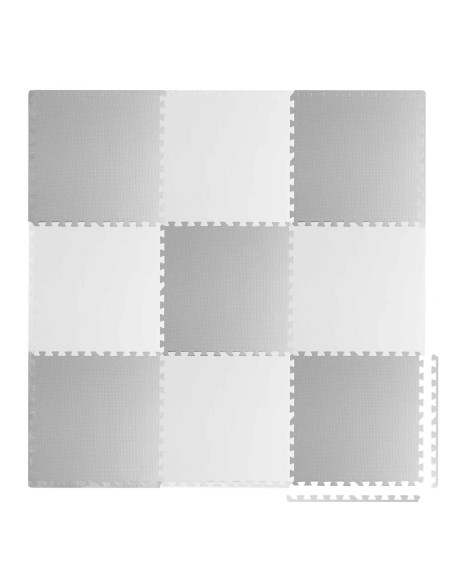 Putplasčio dėlionės kilimėlis baltas ir pilkas 60 x 60 cm 9 vnt. Putplasčio dėlionės kilimėlis baltas ir pilkas 60 x 60 cm 9 vnt.