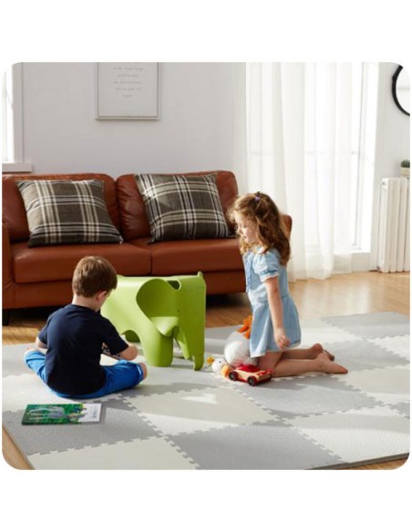 Putplasčio dėlionės kilimėlis baltas ir pilkas 60 x 60 cm 9 vnt. Putplasčio dėlionės kilimėlis baltas ir pilkas 60 x 60 cm 9 vnt.