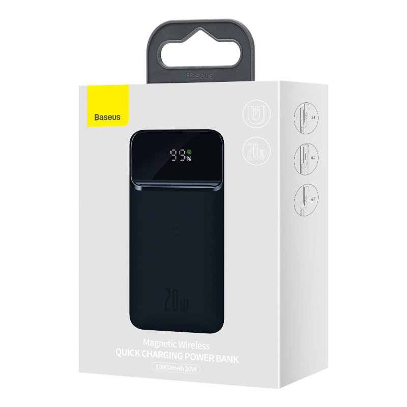 Magnetinis maitinimo blokas 10000mAh 20W Overseas Edition USB laidas USB-C tamsiai mėlynas