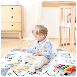 Mokomasis interaktyvus kilimėlis 110 x 100 cm Ricokids triušis