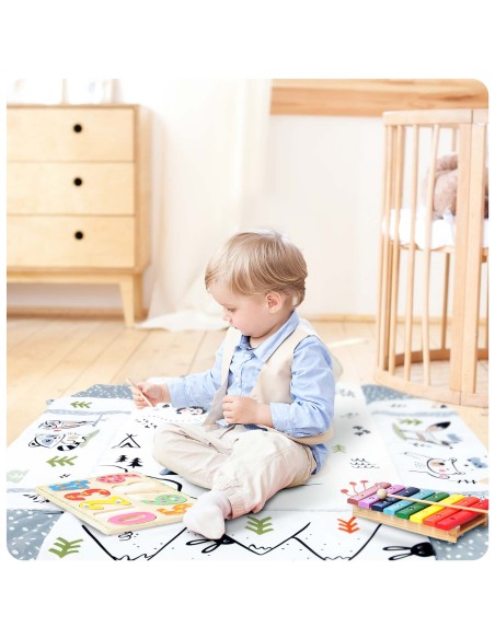Mokomasis interaktyvus kilimėlis 110 x 100 cm Ricokids triušis Mokomasis interaktyvus kilimėlis 110 x 100 cm Ricokids triušis
