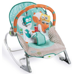 Rokeris su vibracijomis Ricokids - balta ir mėlyna