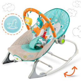 Rokeris su vibracijomis Ricokids - balta ir mėlyna