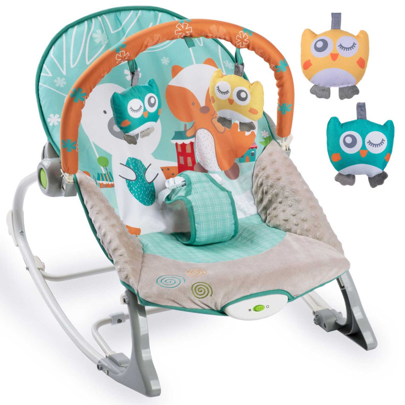 Rokeris su vibracijomis Ricokids - balta ir mėlyna Rokeris su vibracijomis Ricokids - balta ir mėlyna
