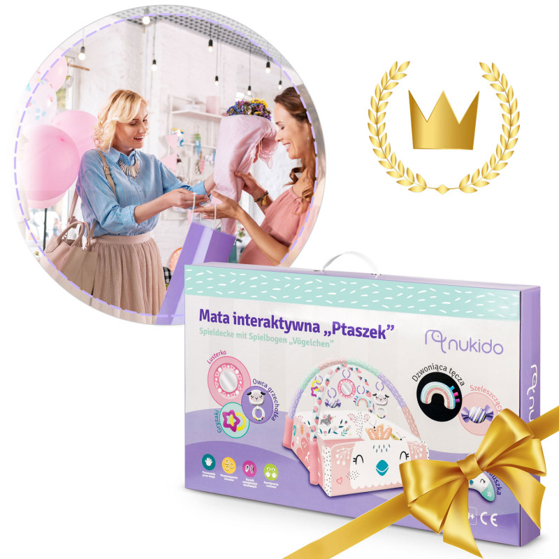 Mokomasis interaktyvus kilimėlis 110 x 100 cm Nukido paukštis