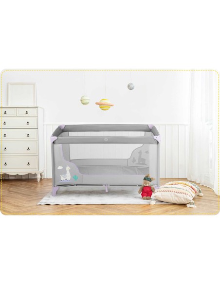 Kelioninė lovelė 125 x 65 x 78 cm RK-240 pilka ir levandų spalvos Kelioninė lovelė 125 x 65 x 78 cm RK-240 pilka ir levandų spalvos