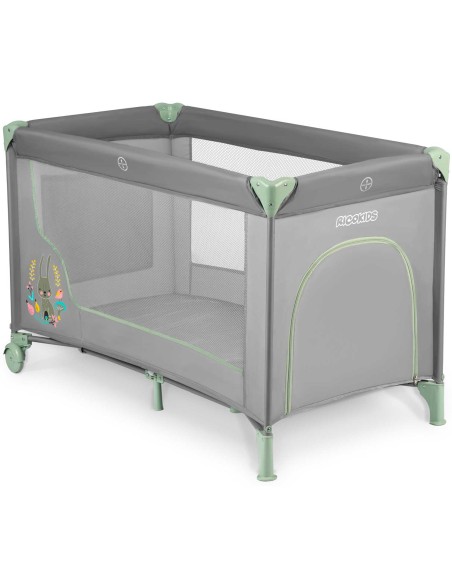 Kelioninė lovelė 125 x 65 x 78 cm RK-240 pilka ir mėtinė Kelioninė lovelė 125 x 65 x 78 cm RK-240 pilka ir mėtinė