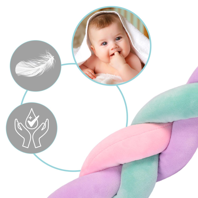 Ricokids lovelės suvystymas 3m - mėtų-rožinė-violetinė