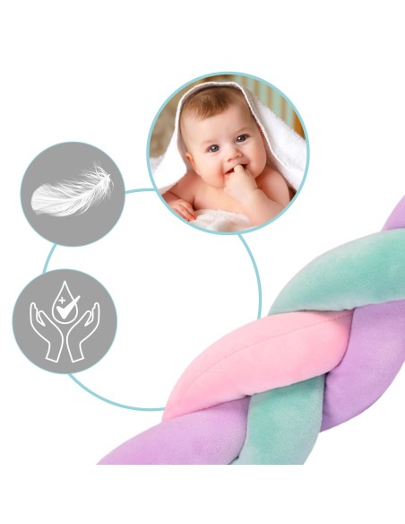 Ricokids lovelės suvystymas 3m - mėtų-rožinė-violetinė Ricokids lovelės suvystymas 3m - mėtų-rožinė-violetinė