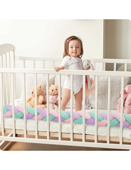 Ricokids lovelės suvystymas 3m - mėtų-rožinė-violetinė Ricokids lovelės suvystymas 3m - mėtų-rožinė-violetinė