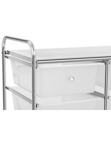 Vonios kosmetikos organizatoriaus vežimėlis su 6 stalčiais iki 38 kg 63 x 37,5 x 63 cm