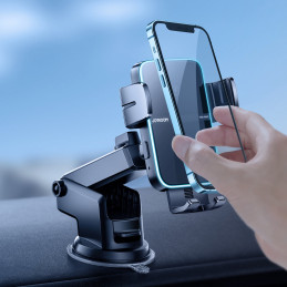 Automobilinis pakrovėjas su laikikliu 15W QC3.0 dviguba ritė juoda