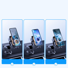 Automobilinis pakrovėjas su laikikliu 15W QC3.0 dviguba ritė juoda