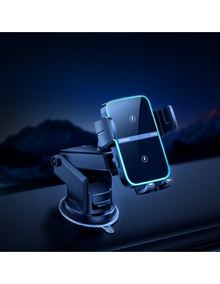 Automobilinis pakrovėjas su laikikliu 15W QC3.0 dviguba ritė juoda