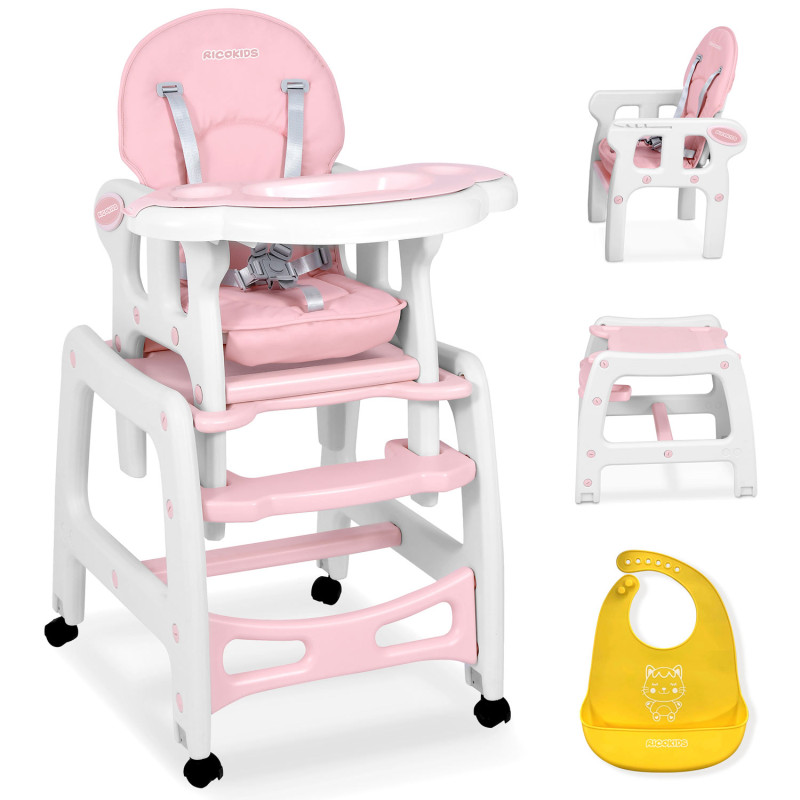 Sinco 5-in-1 aukšta kėdutė, rožinė