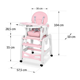 Sinco 5-in-1 aukšta kėdutė, rožinė