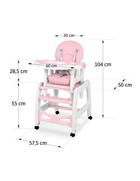 Sinco 5-in-1 aukšta kėdutė, rožinė Sinco 5-in-1 aukšta kėdutė, rožinė