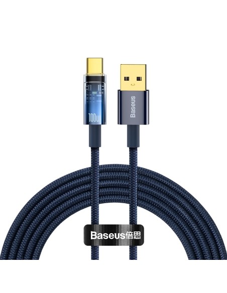 Explorer serijos kabelis USB laidas USB-C 100W 2m mėlynas Explorer serijos kabelis USB laidas USB-C 100W 2m mėlynas