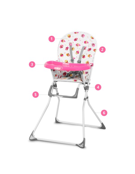 Aukšta kėdutė su stalu Ricokids FANDO cupcakes Aukšta kėdutė su stalu Ricokids FANDO cupcakes