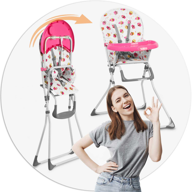 Aukšta kėdutė su stalu Ricokids FANDO cupcakes