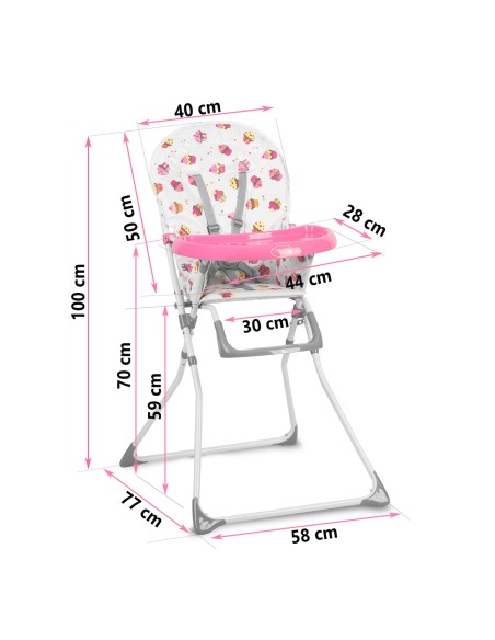 Aukšta kėdutė su stalu Ricokids FANDO cupcakes Aukšta kėdutė su stalu Ricokids FANDO cupcakes