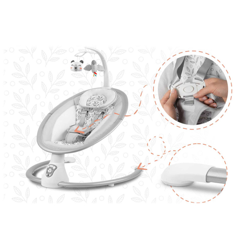 Daugiafunkcinis atmuštuvas su automatiniu siūbavimu balta ir pilka Ricokids 705000