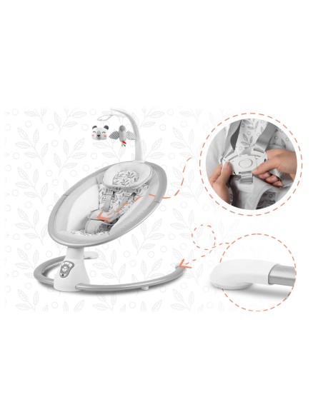 Daugiafunkcinis atmuštuvas su automatiniu siūbavimu balta ir pilka Ricokids 705000